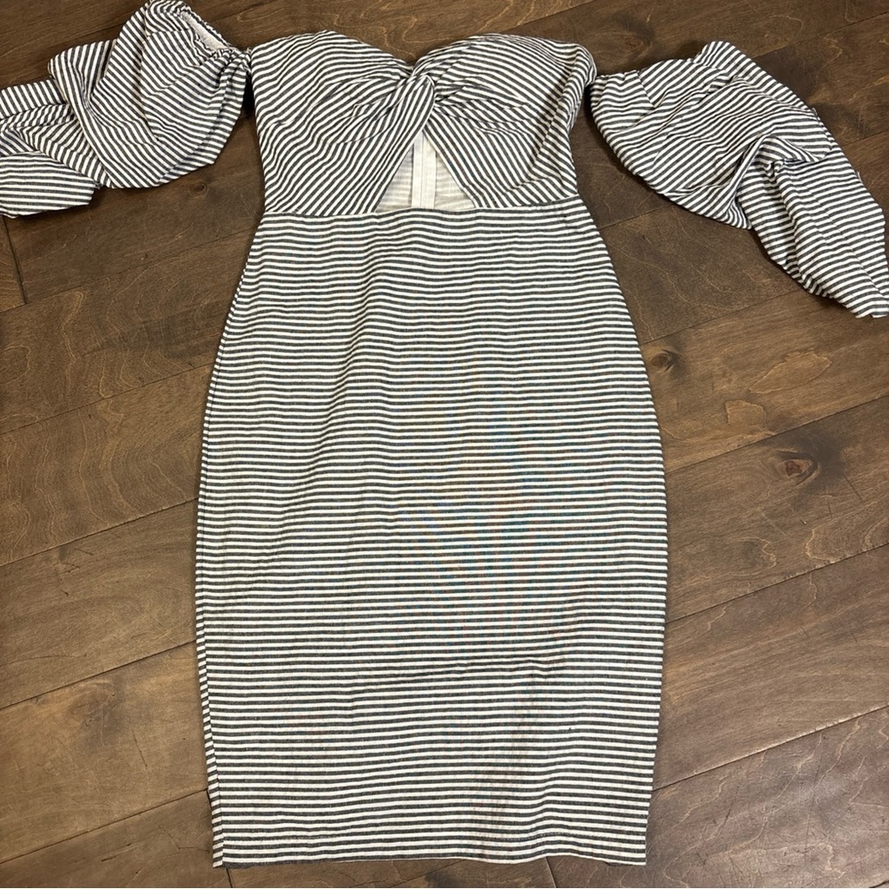 Chic Striped Long Sleeve Dress